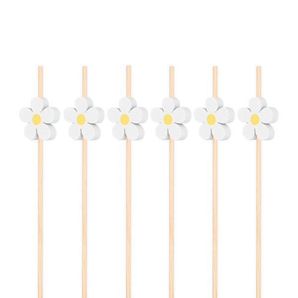 Snackspinnar/Drinkpinnar - Blomma- 12 cm - 25 st