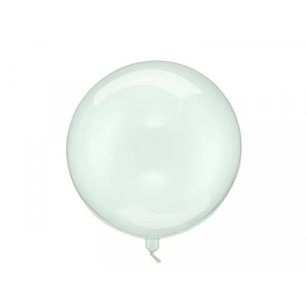 Rund ballong - Transparent gr�n - 40 cm