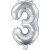 Sifferballong - Silver - 35 cm - Siffra: 3