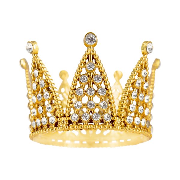 Cake Topper - Krona - Guld med silverkristaller - 7 cm Cake Topper - Krona - Guld med silverkristaller - 7 cm