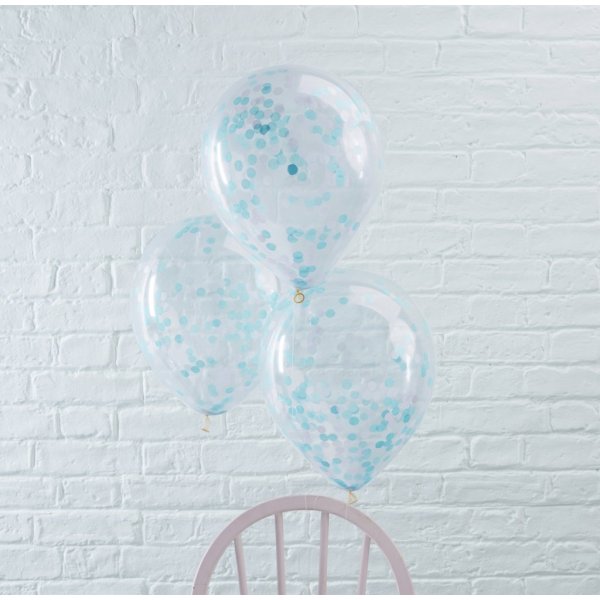 Konfettiballonger - Bl - 5-pack