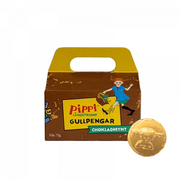 Pippi L�ngstrumps kapss�ck- Guldpengar i choklad - 75 g