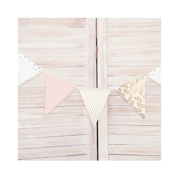 Flaggirlang Rosa Guldmetallic