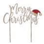 Cake topper - Merry Christmas - Tr/Tomteluva