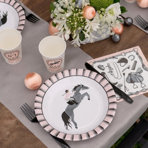 Pappmuggar - Hästkalas - Rosa/Svart - 10-pack Pappmuggar - Hästkalas - Rosa/Svart - 10-pack