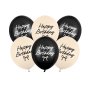 Ballonger - Happy Birthday - Beige/Svart - 6-pack Ballonger - Happy Birthday - Beige/Svart - 6-pack