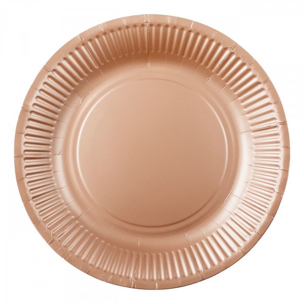 Papptallrikar - Ros�guld 23 cm - 8-pack