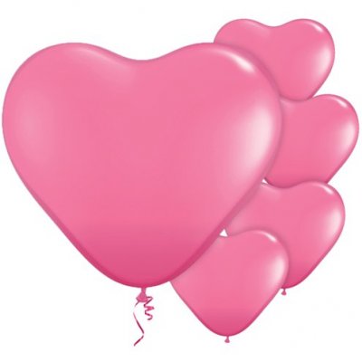 Hjrtballonger - Rosa - 10 st