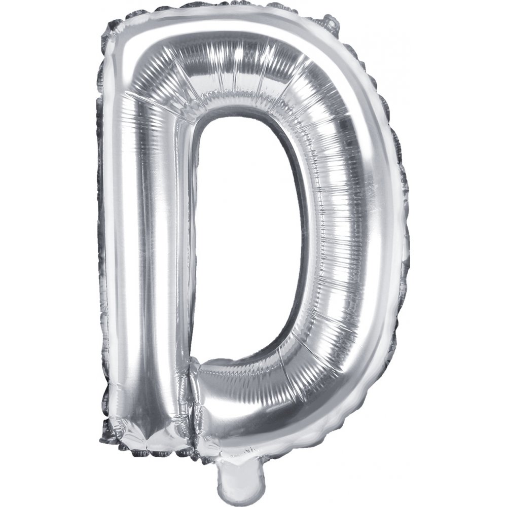 Bokstavsballonger – Silver – 35 cm – Bokstav: D – Bokstavsballonger, Ballonger