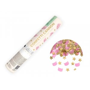 Konfettikanon - 20 cm - Cats - Guld/Rosa