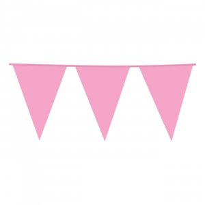 Girlang - Stora vimplar - Rosa - 10 m