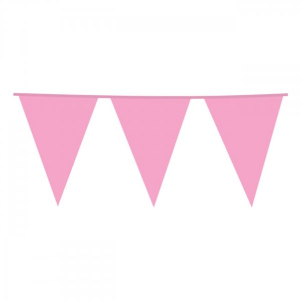 Girlang - Stora vimplar - Rosa - 10 m