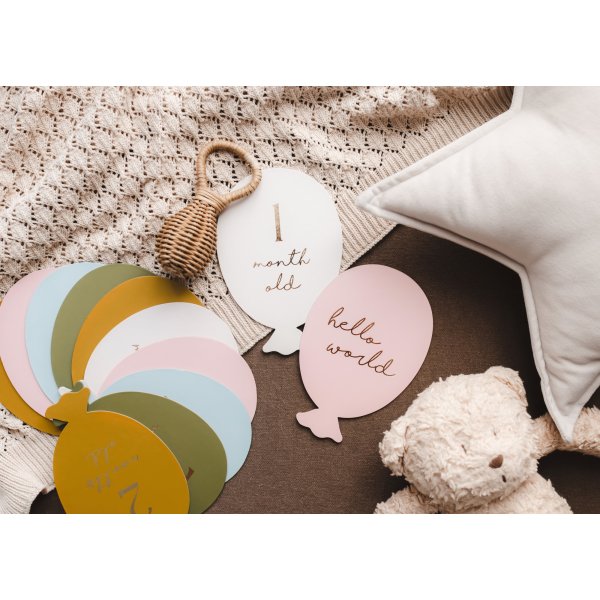 Ballongformade kort fr bebis-milstolpar
