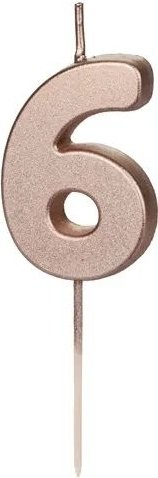 Sifferljus – Roséguld – 6 – Tårtljus, Tårtdekorationer till kalas