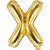Bokstavsballonger - Guld - 35 cm - Bokstav: X
