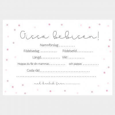 Gissa Bebisen 8 pack Rosa 39 Kr Advice Cards Gissa Babyn Gissa Bebisen 8 pack Rosa 39 Kr Advice Cards Gissa Babyn