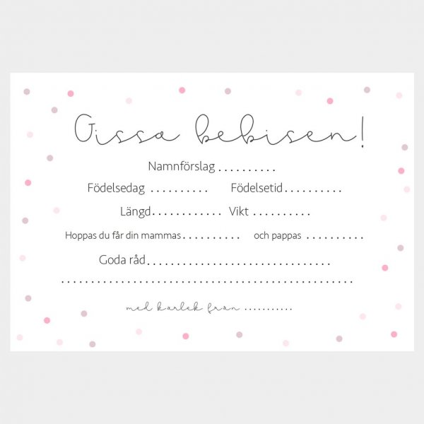 Gissa bebisen - 8-pack - Rosa