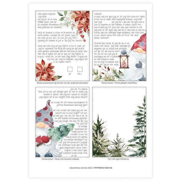 Färdiga nissebrev - Adventsbrev - Vol.1 Färdiga nissebrev - Adventsbrev - Vol.1