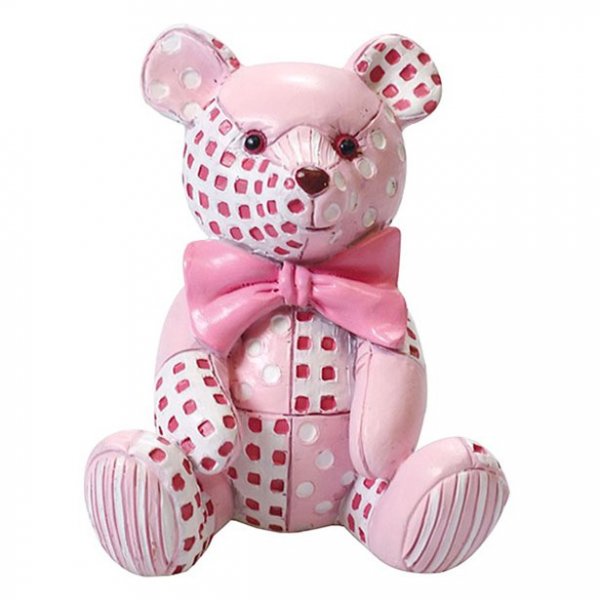 Trtdekoration - Patchwork Nalle - Rosa