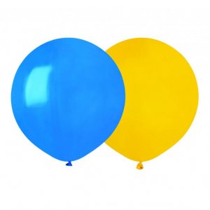 Ballonger - 48 cm - Bl/Gul - 10-pack