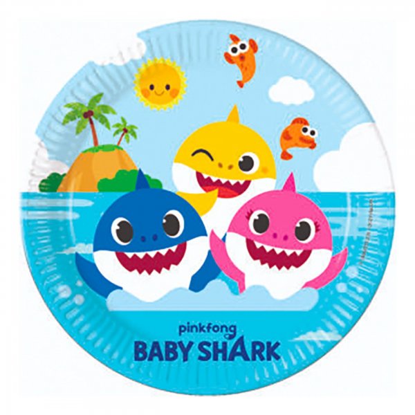 Papptallrikar Baby Shark 23 cm - 8-pack Papptallrikar Baby Shark 23 cm - 8-pack