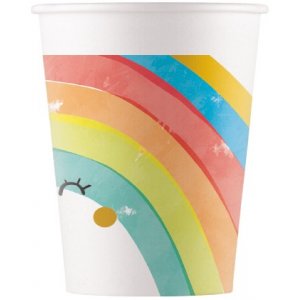 Pappmuggar - Rainbow Party - 23 cm  - 8-pack