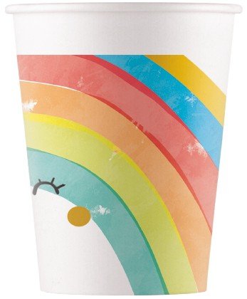Pappmuggar - Rainbow Party - 23 cm - 8-pack