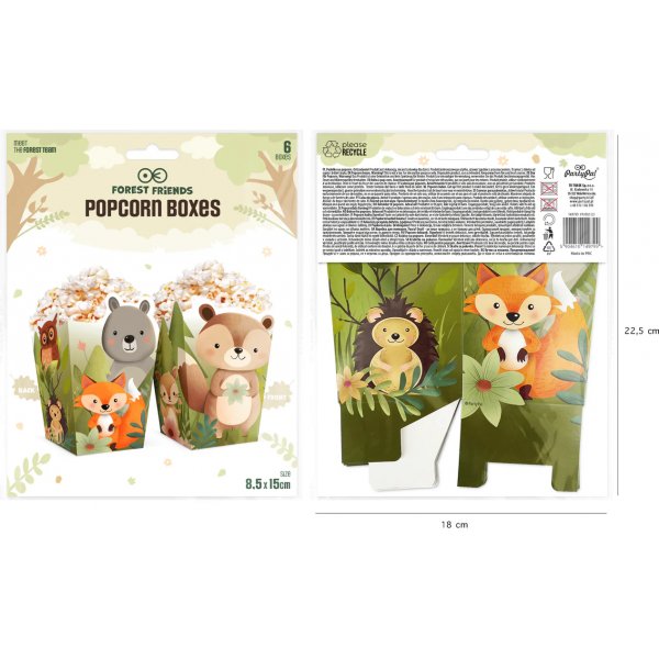 Popcornbägare - Skogens vänner - 6-pack Popcornbägare - Skogens vänner - 6-pack