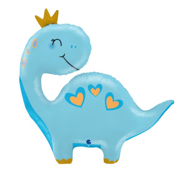 Folieballong - Dinosaurie - Bl� - Shape - 71 cm