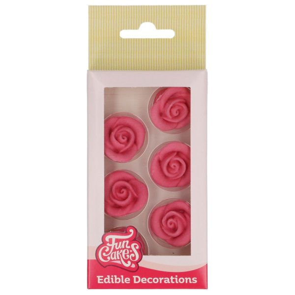 FunCakes Rosor Rosa Tårtdekoration 6 st FunCakes Rosor Rosa Tårtdekoration 6 st