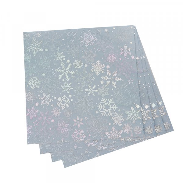 Servetter - Iridescent Snowflake - 16-pack