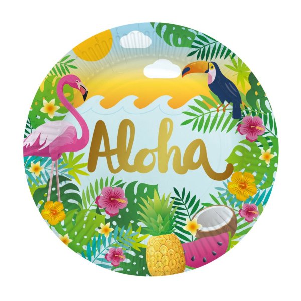 Papptallrikar - Aloha - 23 cm - 8-pack Papptallrikar - Aloha - 23 cm - 8-pack