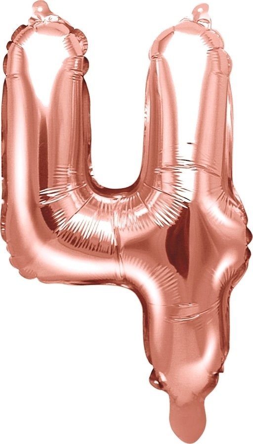 Sifferballong – Roséguld – 35 cm – Siffra: 4 – Sifferballonger, Ballonger