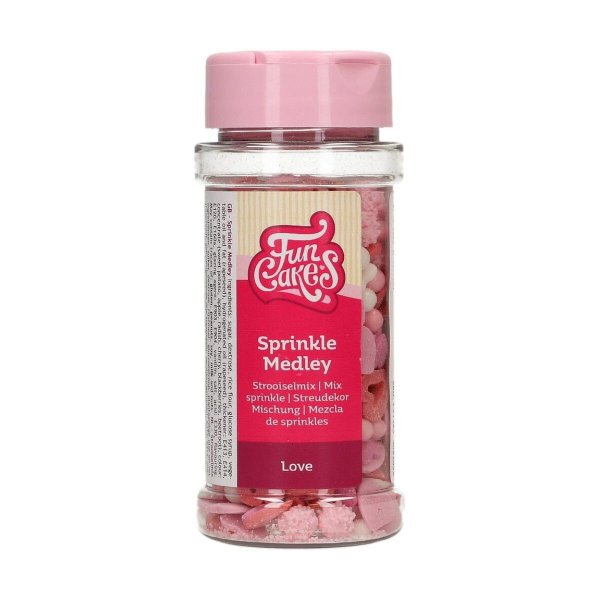 Strössel - Love Hjärtan -Rosa/Röd - Funcakes - 50 g Strössel - Love Hjärtan -Rosa/Röd - Funcakes - 50 g