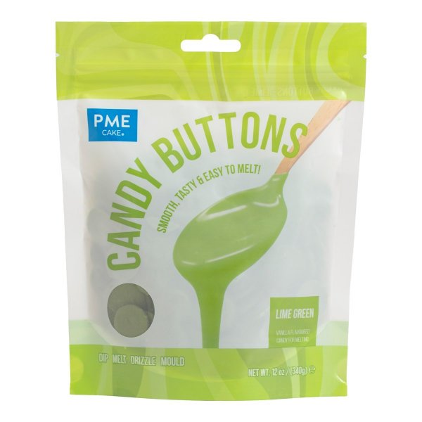 Candy Buttons - Ljusgrön/Lime - PME - 340g Candy Buttons - Ljusgrön/Lime - PME - 340g