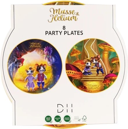 Papperstallrik - Musse & Helium - ventyr - 8-pack