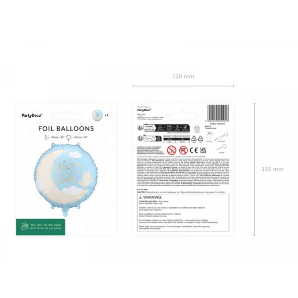 Folieballong Welcome Baby - Ljusbl�