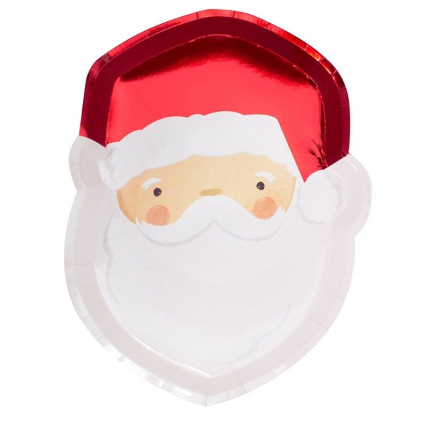 Papptallrikar - Tomte - Silly Santa - 8-pack