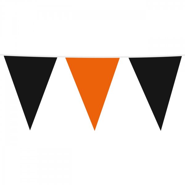 Girlang - Stora vimplar - Svart/Orange - 10 m