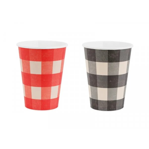 Pappmuggar - Rutiga - 6-pack