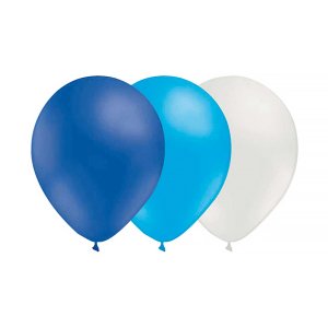 Ballonger - Mix - Vit/Ljusbl/Bl - 15 st