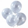 Konfettiballonger - Glitter - Silver - 5-pack