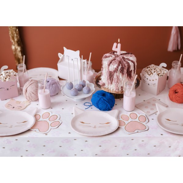 Bordsduk - Tassavtryck frn katt - 180x120 cm