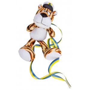 Studentdjur - Tiger - Bl�/Gul - 30 cm