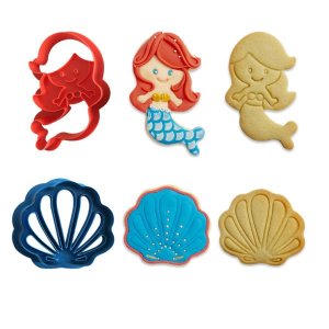 Utstickare med prägling - Mermaid & snäcka - Decora - 2-pack Utstickare med prägling - Mermaid & snäcka - Decora - 2-pack