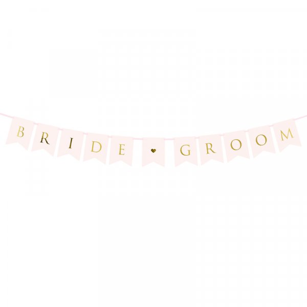 Vimpel - Bride Groom - Ljusrosa/Guld Vimpel - Bride Groom - Ljusrosa/Guld