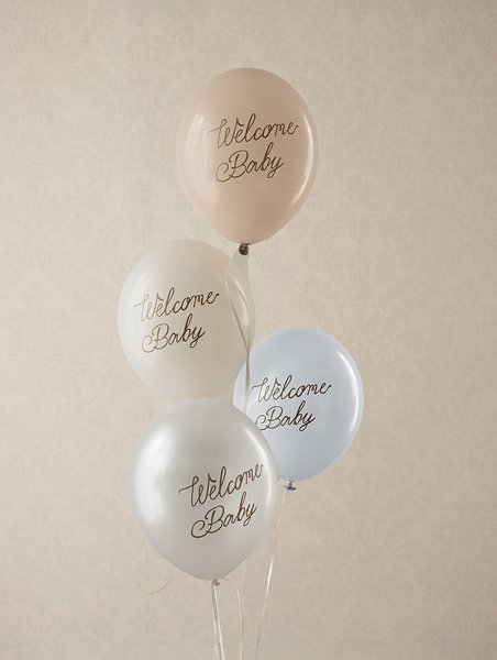 Ballonger Welcome Baby - Bl� mix - 30 cm