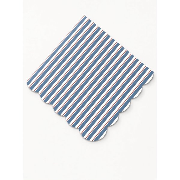 Servetter - R�nder Bl�/Vit/R�d - Lavenders Blue - 16-pack