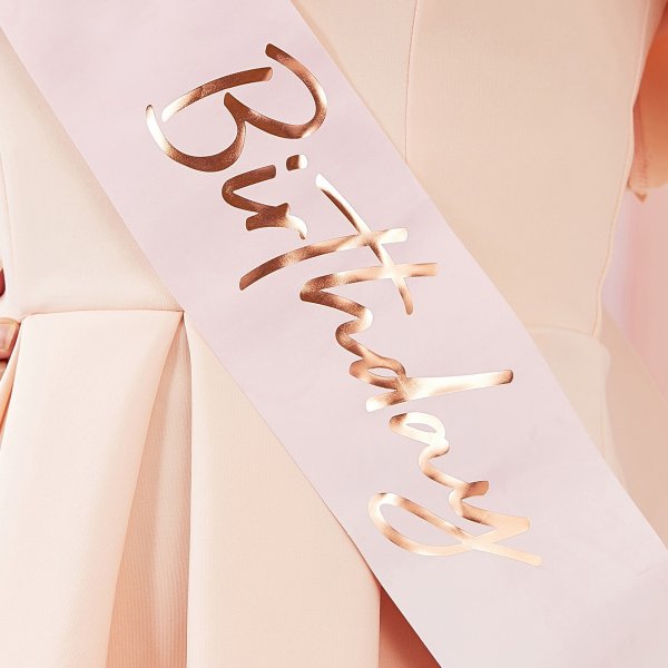 Sash - It\\\'s my birthday - Rosa/roséguld Sash - It\\\'s my birthday - Rosa/roséguld