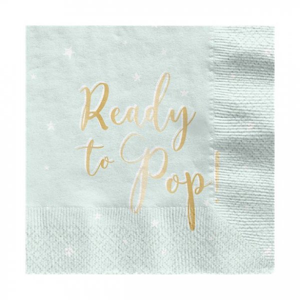 Servetter - Ready to pop - Mint/Guld - 16-pack